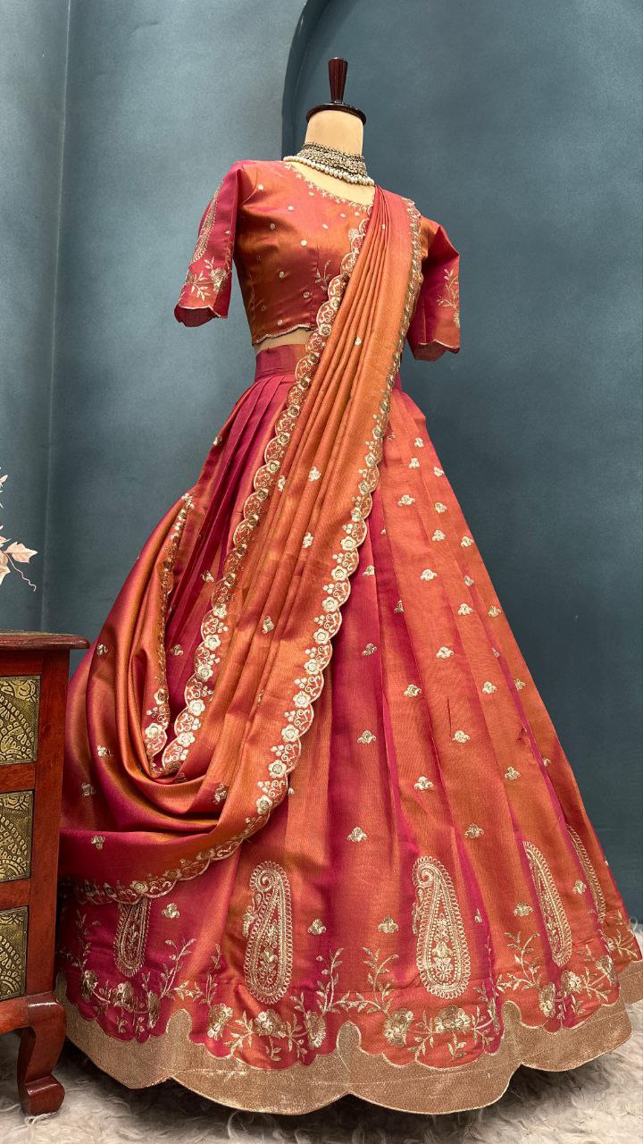 South Tissue silk lehenga