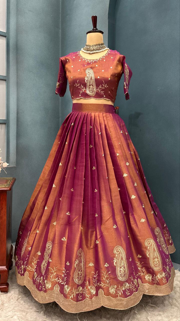 South Tissue silk lehenga