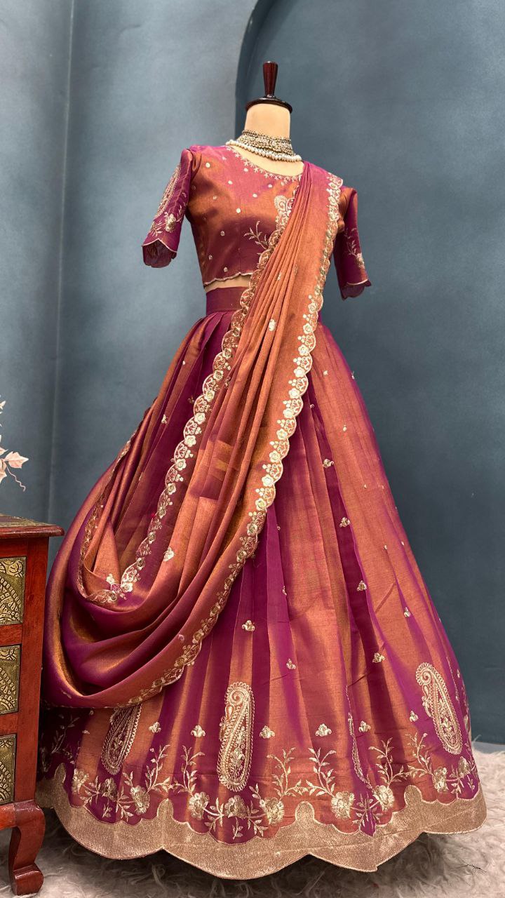 South Tissue silk lehenga