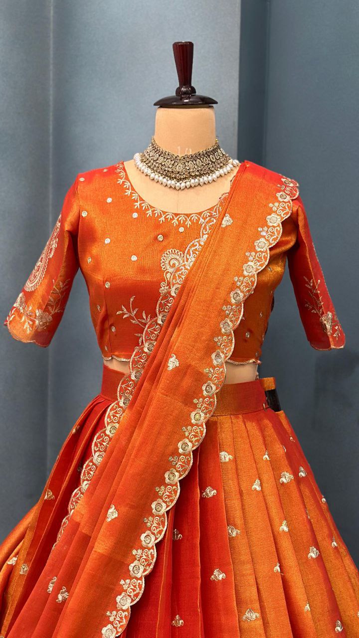 South Tissue silk lehenga