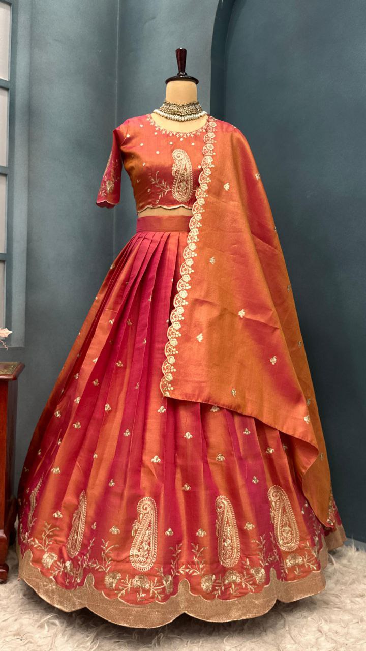 South Tissue silk lehenga
