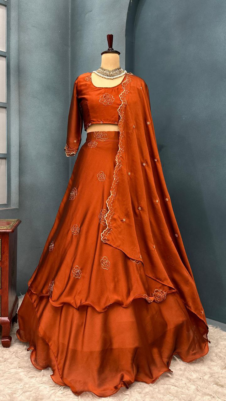 Fully Stiched Designer customised lehenga 4 in 1 style outfit
