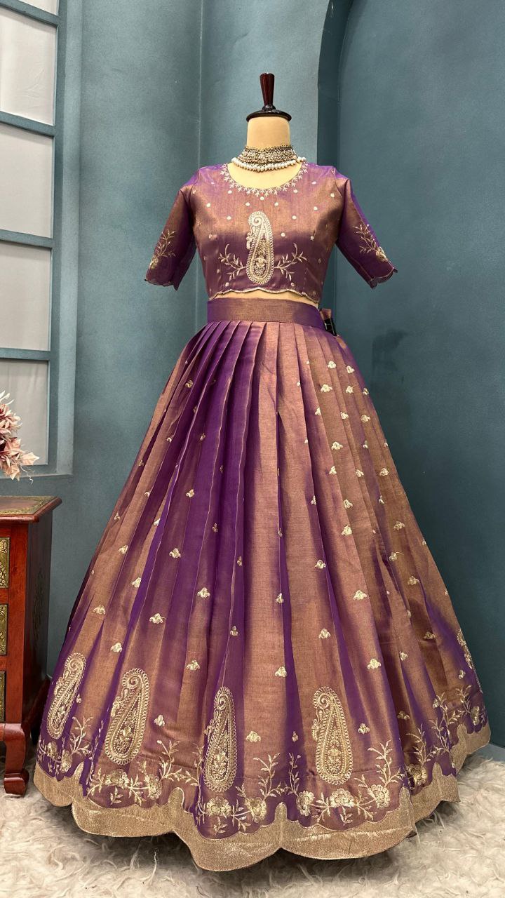 South Tissue silk lehenga