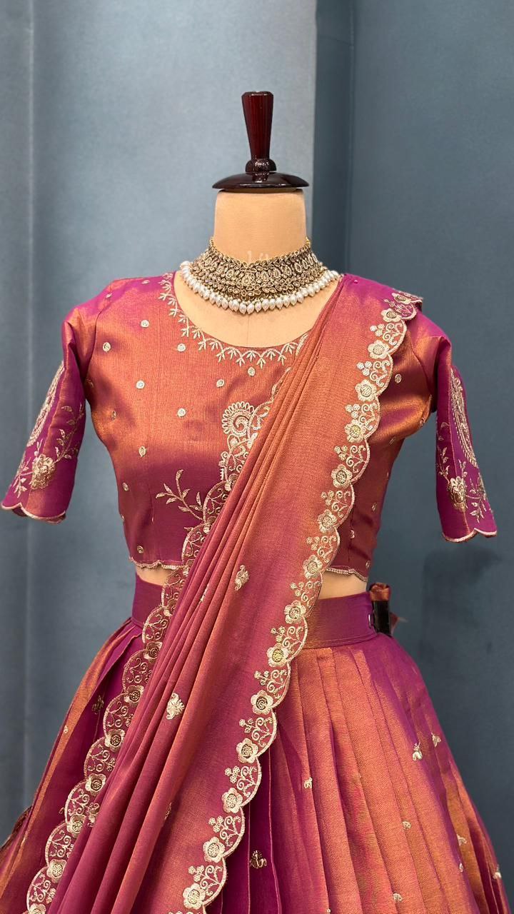 South Tissue silk lehenga