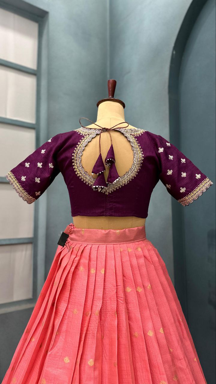 Luxurious Kota checks with rich Paithani border lehenga