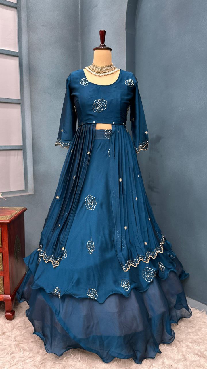 Fully Stiched Designer customised lehenga 4 in 1 style outfit