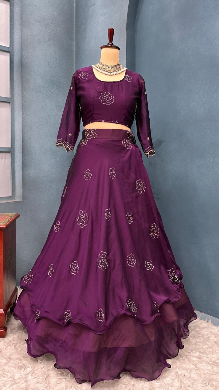 Fully Stiched Designer customised lehenga 4 in 1 style outfit