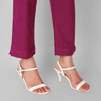 Regular Fit Women Pure Cotton Trousers Wine