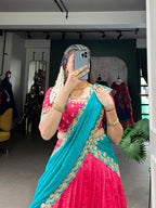 Festival Vibe Unstitched Lehengas vichitra silk fabric