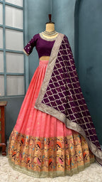 Luxurious Kota checks with rich Paithani border lehenga