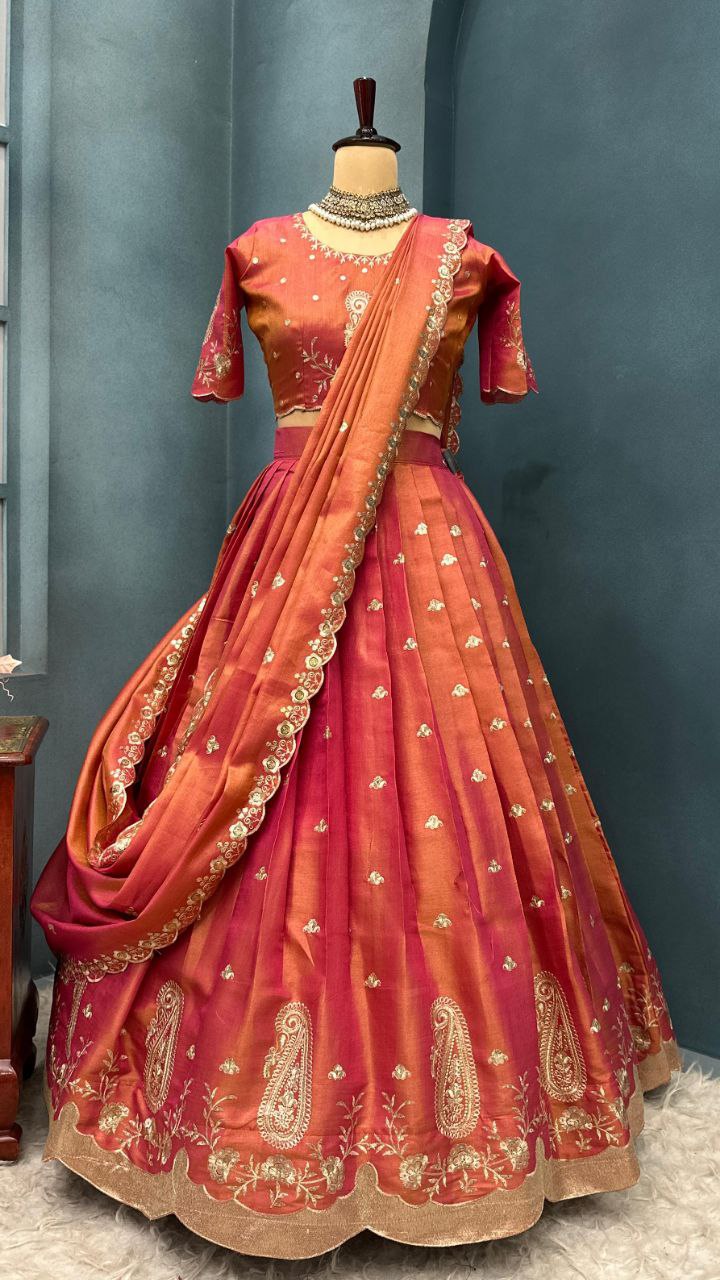 South Tissue silk lehenga