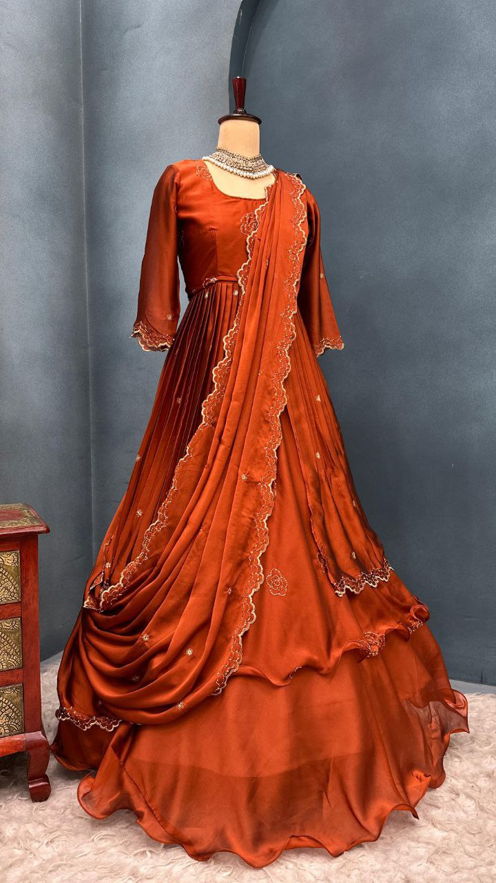 Fully Stiched Designer customised lehenga 4 in 1 style outfit