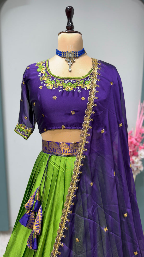 Kanchipuram South Indian Fully Work Lehenga