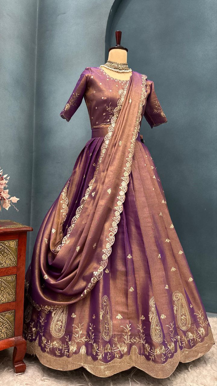 South Tissue silk lehenga