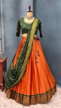 South indian traditional stitched embroidery lehenga