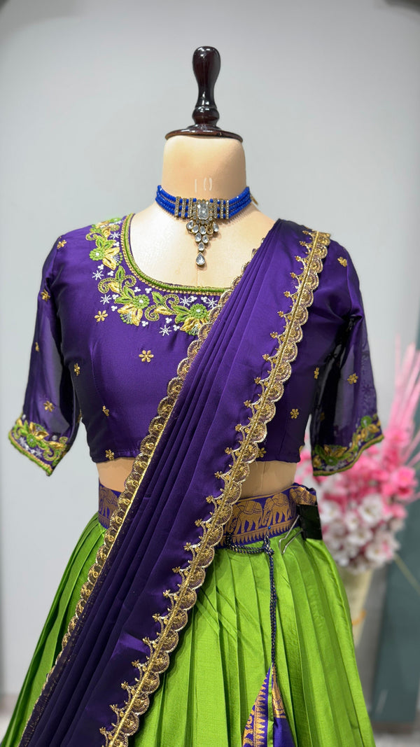 Kanchipuram South Indian Fully Work Lehenga