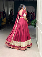Festival Vibe Unstitched Lehengas vichitra silk fabric