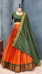 South indian traditional stitched embroidery lehenga