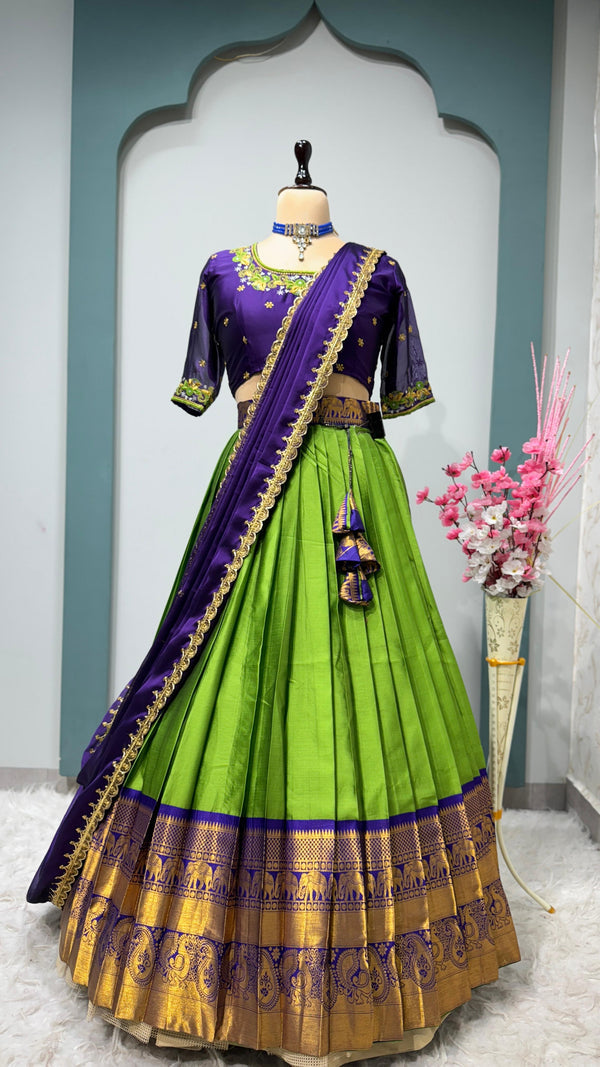 Kanchipuram South Indian Fully Work Lehenga