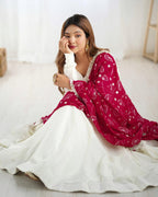 Anarkali Gowns Heavy dupatta pure vichitra silk