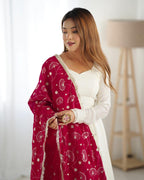 Anarkali Gowns Heavy dupatta pure vichitra silk