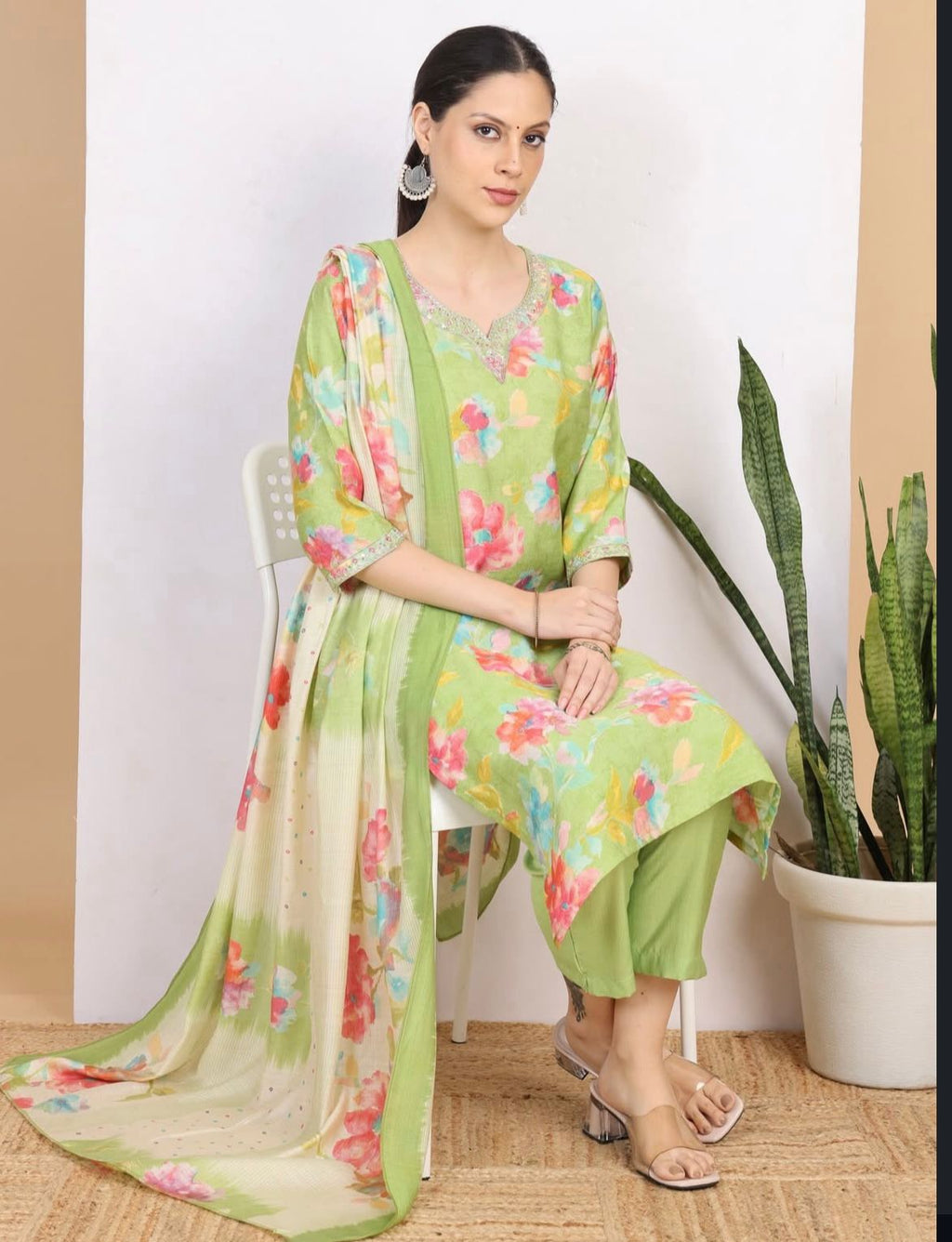 Velvet Shine Kurta and Pant Set with Dupatta