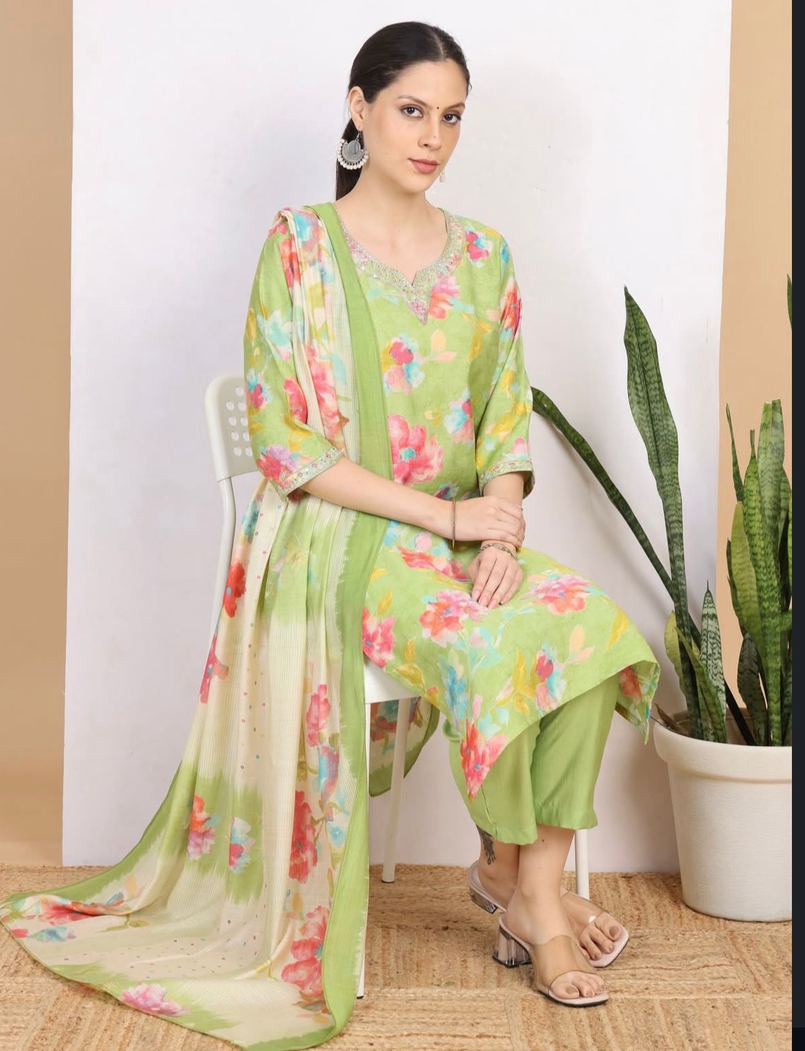 Velvet Shine Kurta and Pant Set with Dupatta