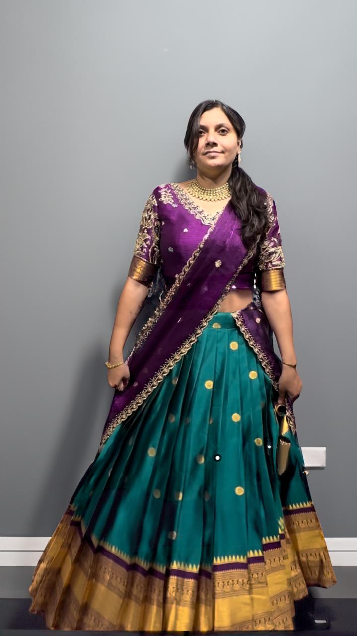 Fully Stitched Semi Kanjivaram silk Lehenga