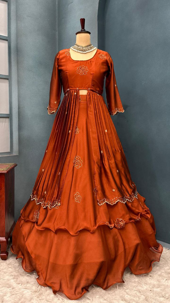 Fully Stiched Designer customised lehenga 4 in 1 style outfit