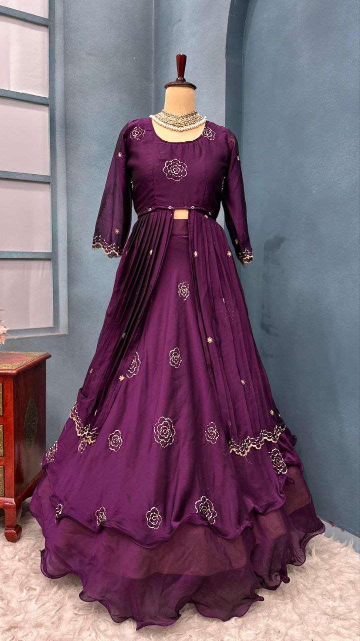Fully Stiched Designer customised lehenga 4 in 1 style outfit