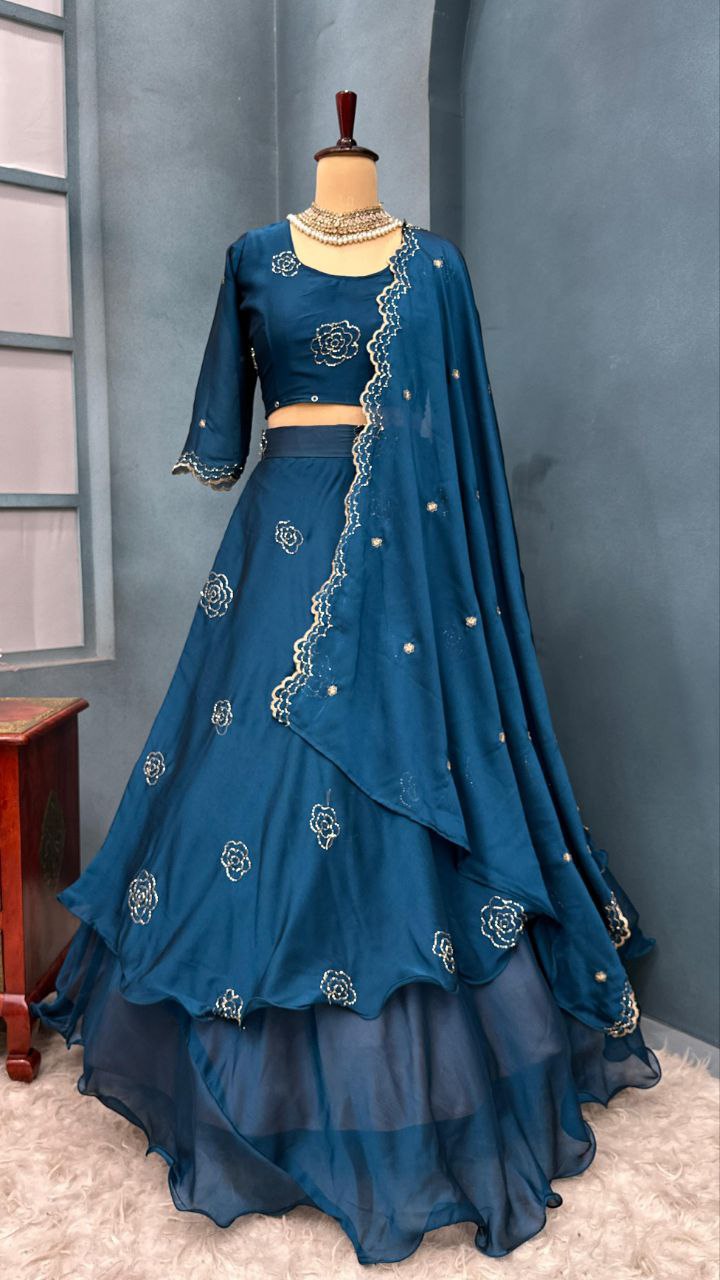Fully Stiched Designer customised lehenga 4 in 1 style outfit