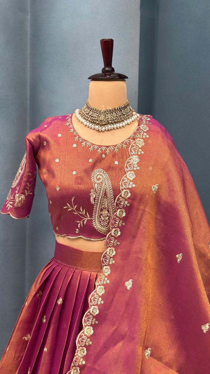South Tissue silk lehenga