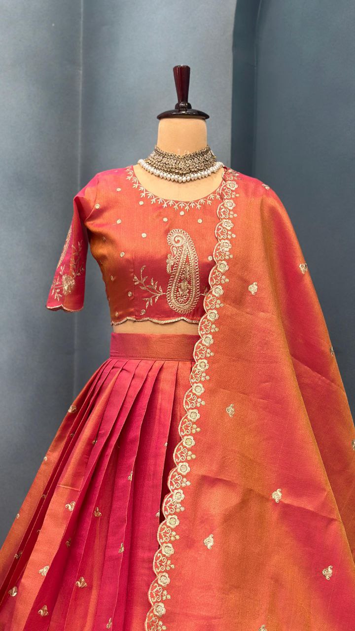 South Tissue silk lehenga