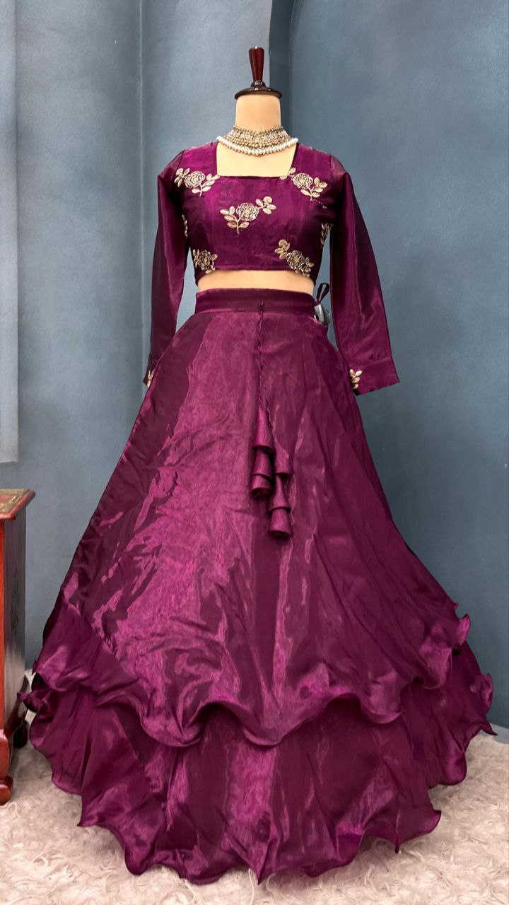 Full Stiched &nbsp;Designer customised &nbsp;3 &nbsp;layered lehenga