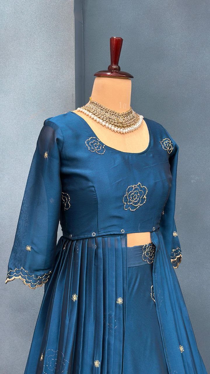 Fully Stiched Designer customised lehenga 4 in 1 style outfit
