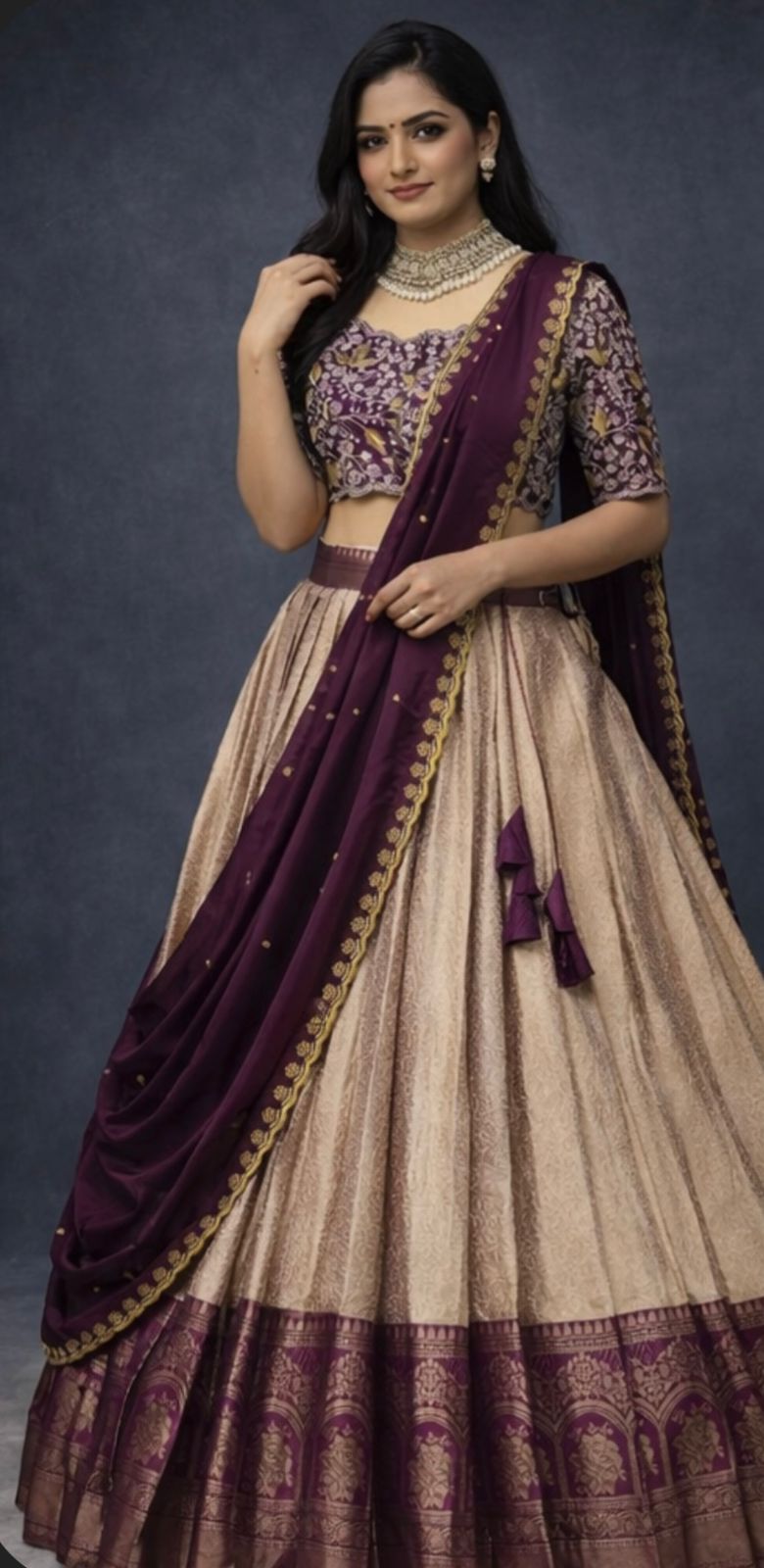 Kanchipuram Stitched Lehenga set