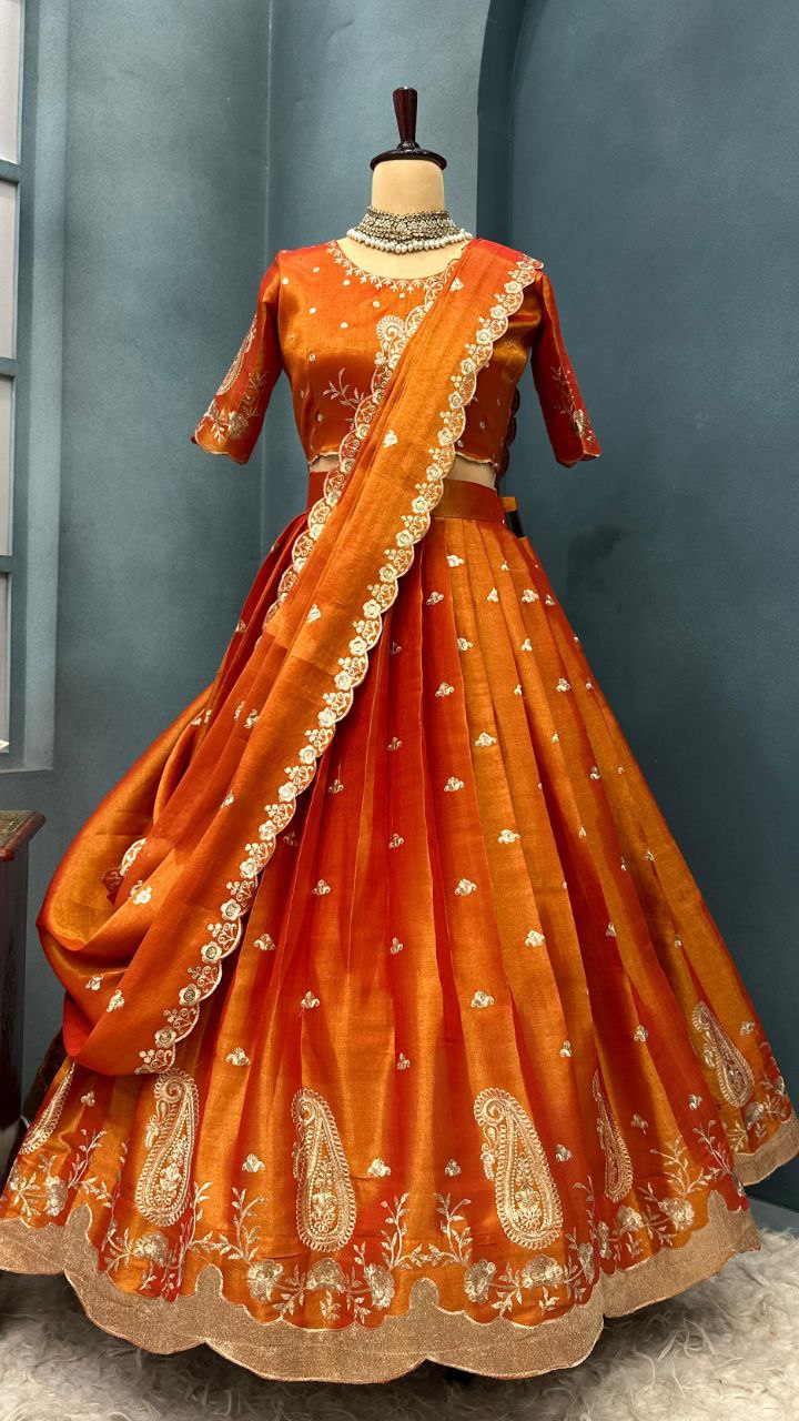 South Tissue silk lehenga