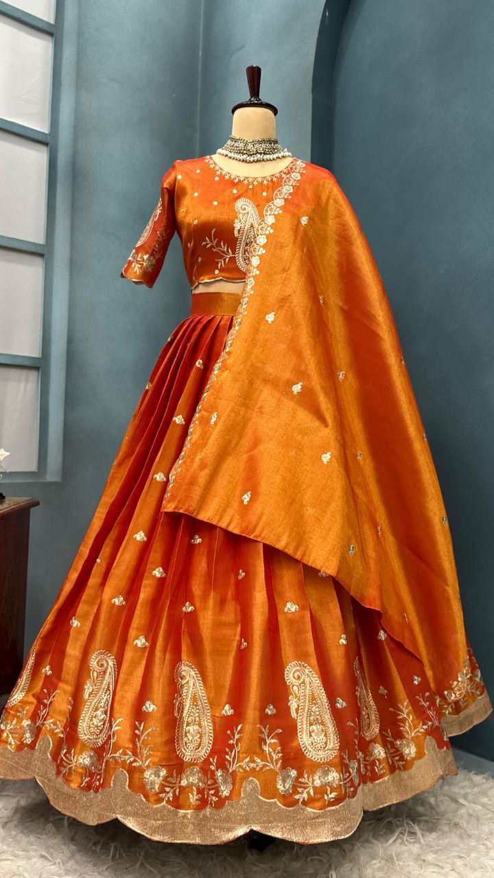South Tissue silk lehenga