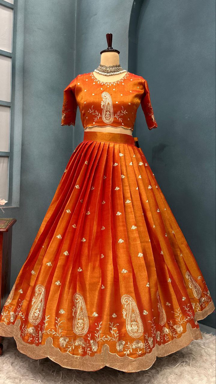 South Tissue silk lehenga