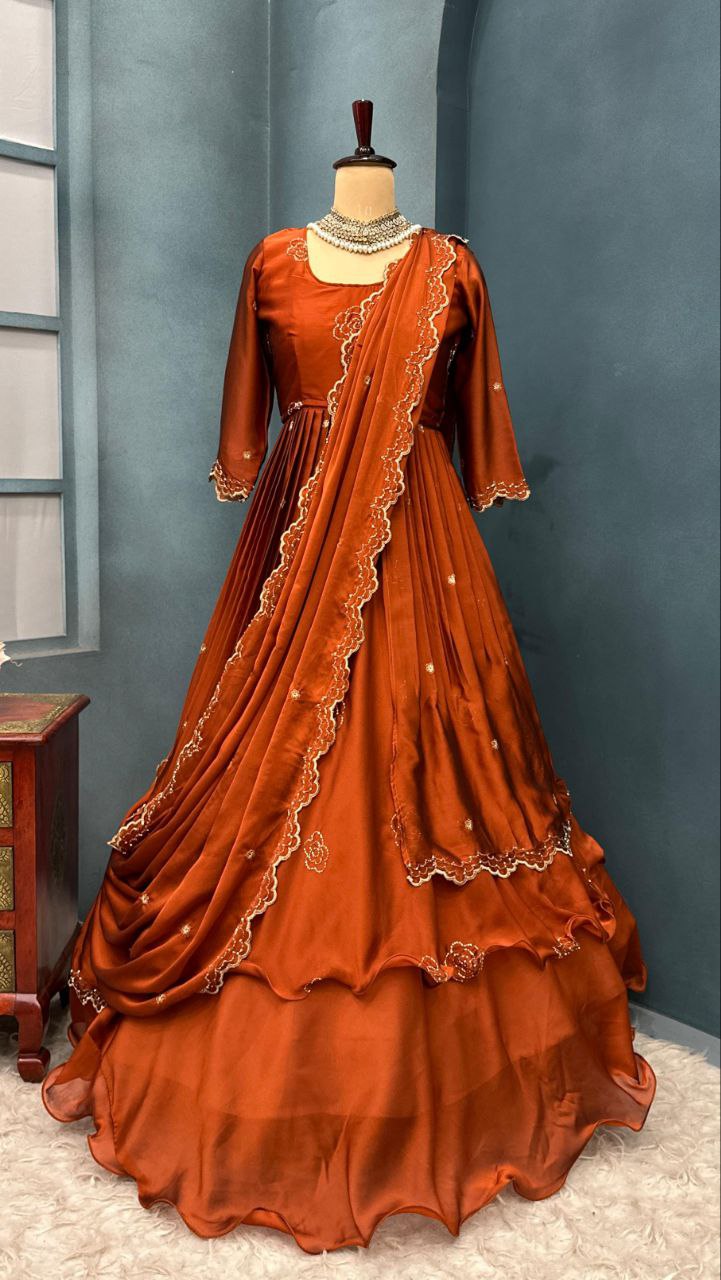 Fully Stiched Designer customised lehenga 4 in 1 style outfit