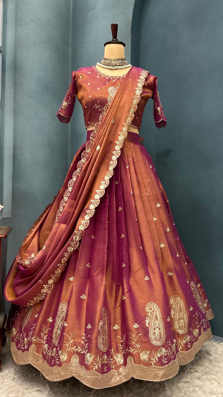 South Tissue silk lehenga