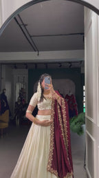 Festival Vibe Unstitched Lehengas vichitra silk fabric