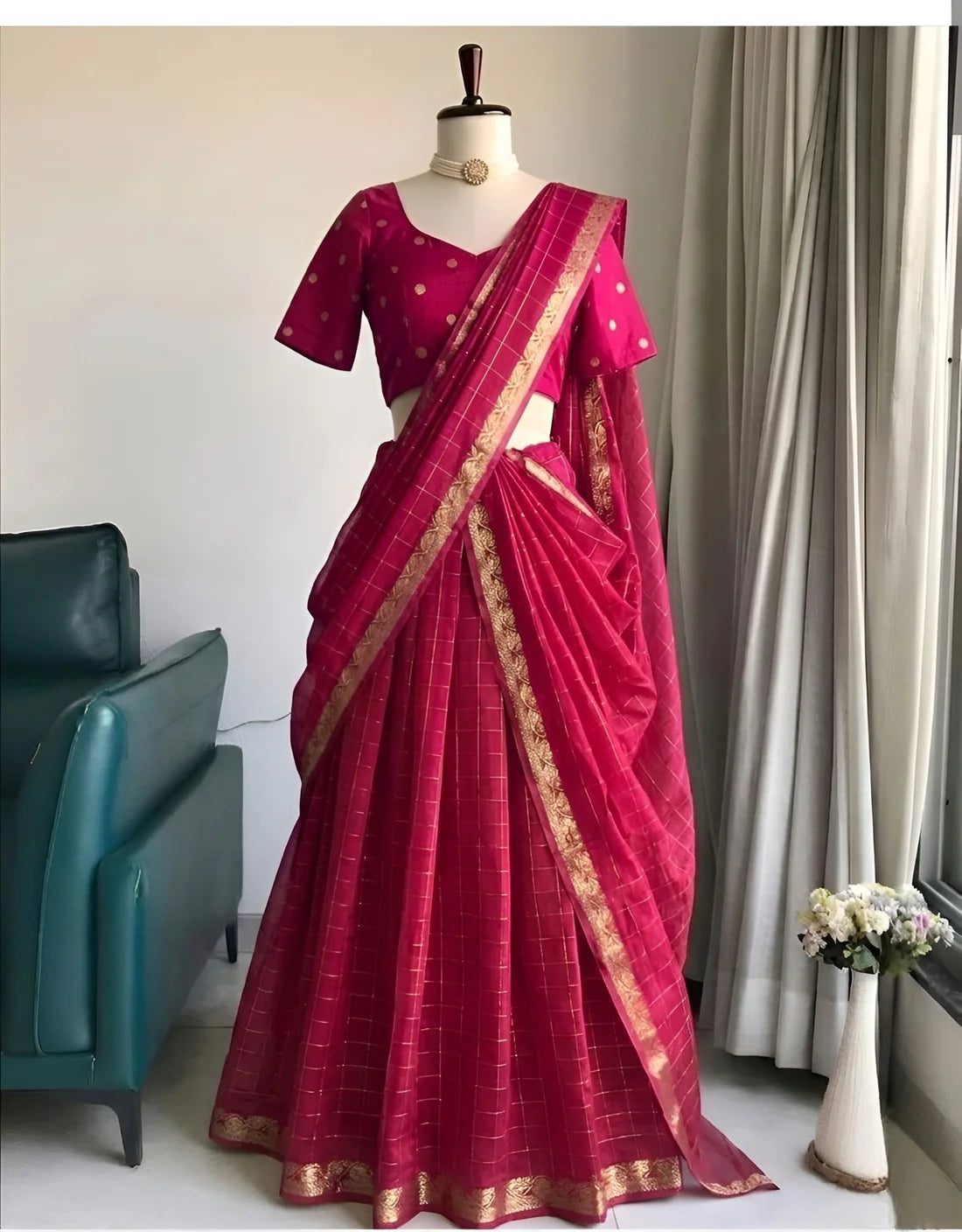 VINTAGE CHECKS TRADITIONAL LEHENGA