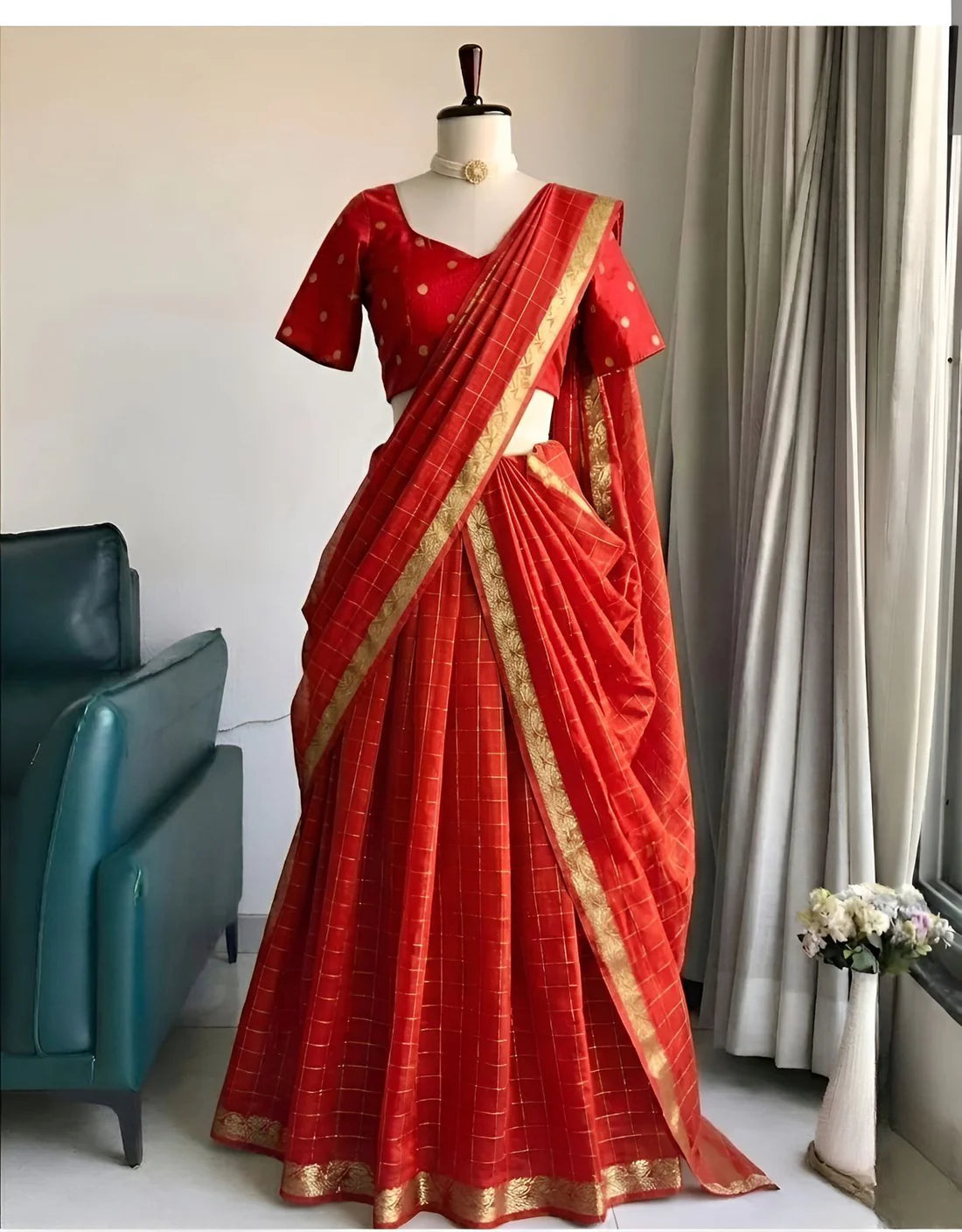 VINTAGE CHECKS TRADITIONAL LEHENGA