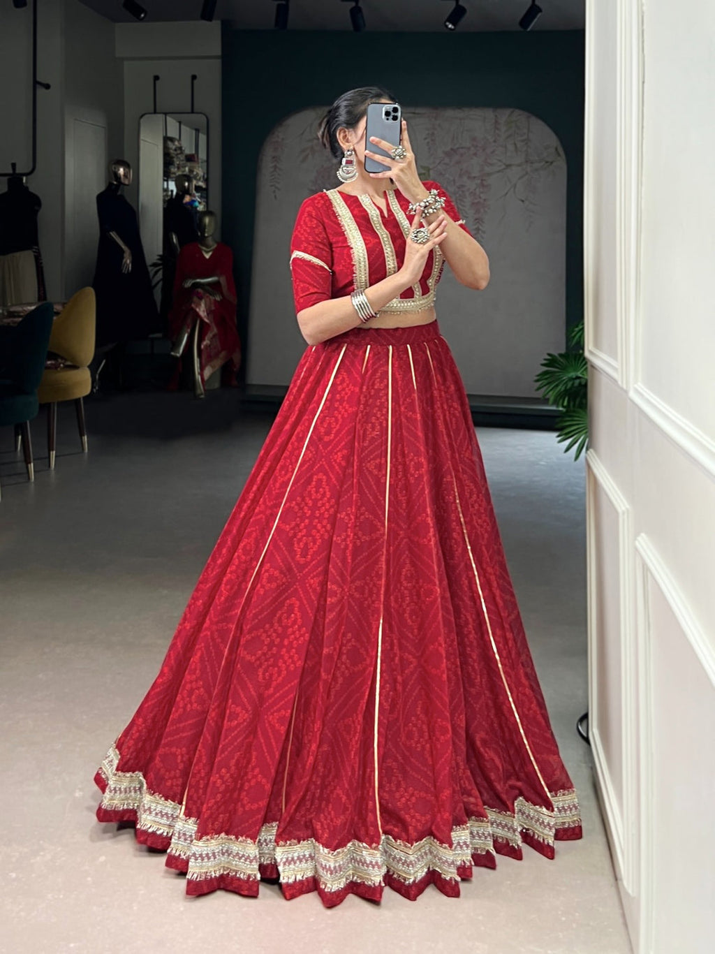 Bandhini chiffon Dandiya Lehenga set