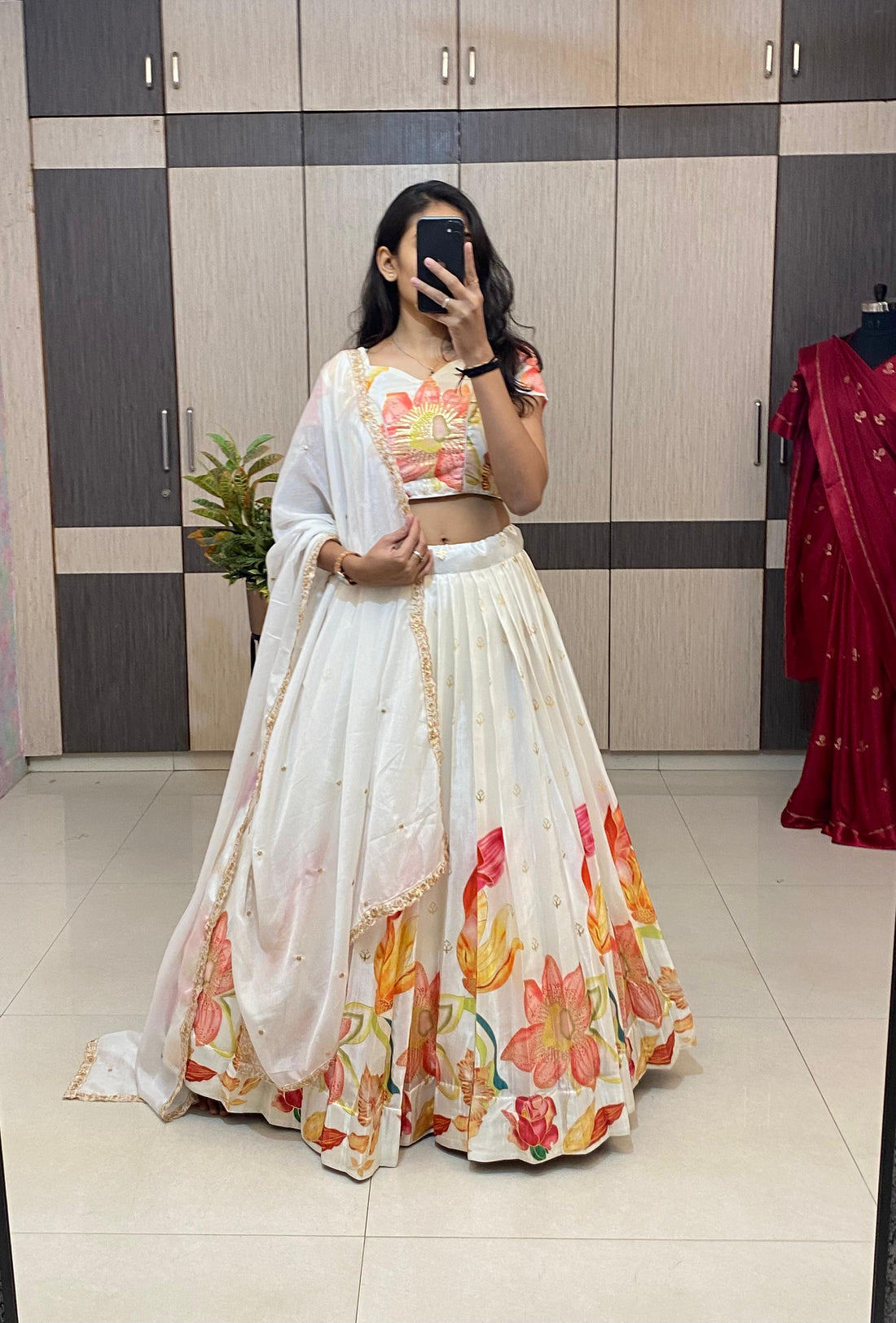 Position foil silk Lehenga choli set