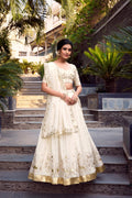 Off-white glam with intricate glossy dance Unstitched Lehengas