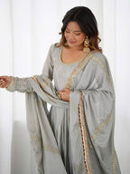 Anarkali Gowns Chinon silk Festival