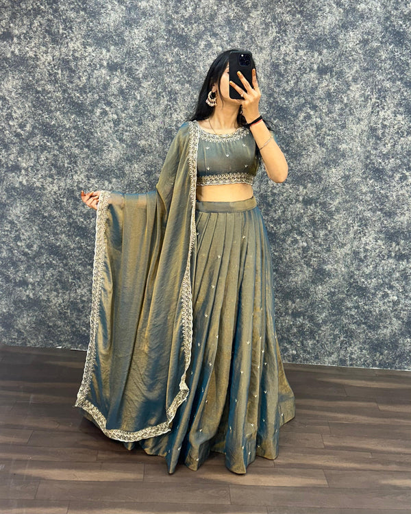 Sankranthi special Tisuue silk Lehengas