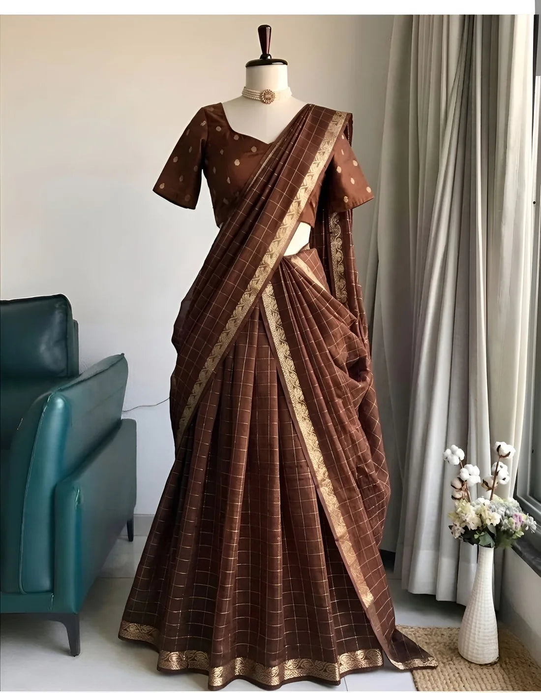 VINTAGE CHECKS TRADITIONAL LEHENGA